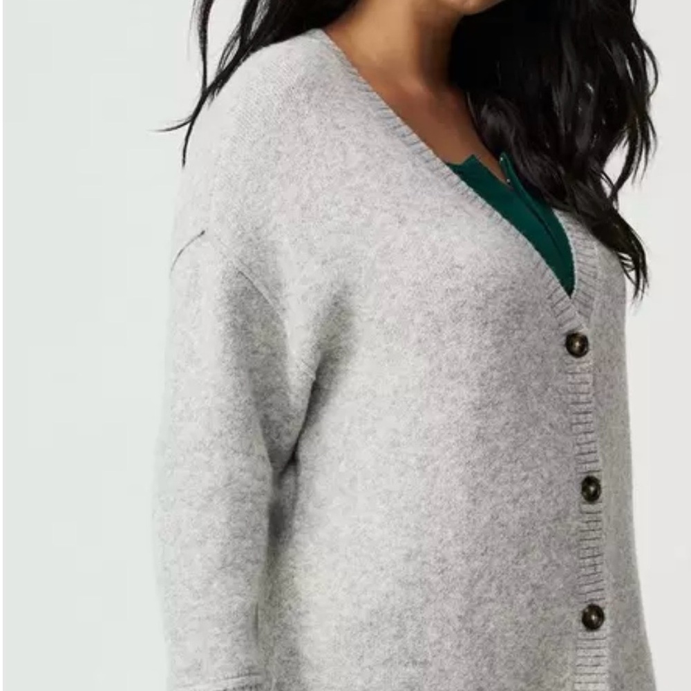 torrid Light Gray Button Front Cozy Cardigan - image 2